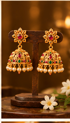 Alt text: Gold bangle and traditional gold jewellery collection with necklace, earrings and ring